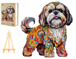 VEĽKÉ DREVENÉ PUZZZLE 260 KUSOV SHIH-TZU V DREVENEJ KRABIČKE